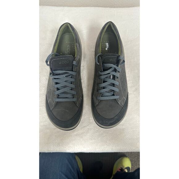 ECCO Men’s Soft 7 Nubuck Leather Sneakers – Gray Lace-Up Comfort Shoes - Picture 8 of 8